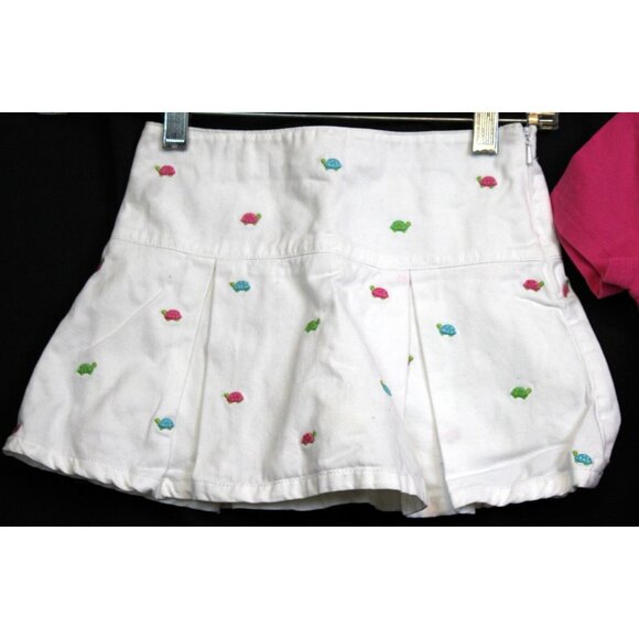 2008 Gymboree Tennis Match Outfit sz 4 Girls Shirt Skort Turtle Embroidered - Picture 2 of 6